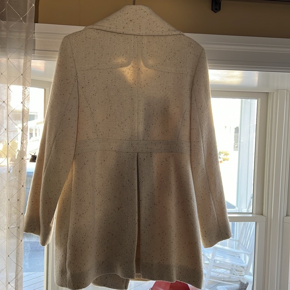 Kenneth Cole New York Double Breasted Wool Peacoat cream with gold speckles - Picture 4 of 8